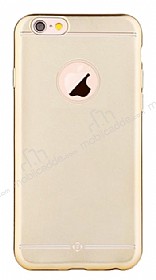 Totu Design Frosted iPhone 6 Plus / 6S Plus Ultra nce Metalik Gold Silikon Klf