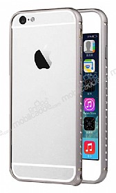 Totu Design iPhone 6 / 6S Dazzling Series Tal Bumper ereve Dark Silver Klf