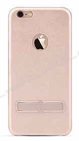 Totu Design iPhone 6 Plus / 6S Plus Skin Series Deri Grnml Gold Rubber Klf