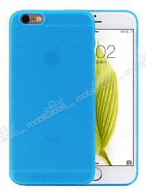 Totu Design Zero Series iPhone 6 Plus / 6S Plus Ultra nce Mavi Rubber Klf