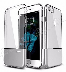 USAMS Ease iPhone 7 / 8 Silver Metal effaf Silikon Klf