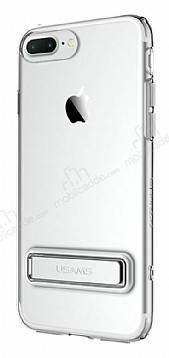 Usams iPhone 7 Plus / 8 Plus Standl Silver Silikon Klf