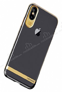 Usams Q-Plating Series iPhone X / XS Gold Rubber Klf