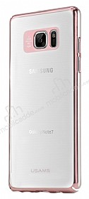 Usams Samsung Galaxy Note FE Rose Gold Kenarl effaf Rubber Klf