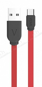 Vidvie CB409VN Krmz Micro USB Yass arj & Data Kablosu 1m