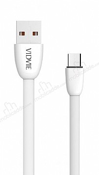 Vidvie CB411VN Beyaz Micro USB Hzl arj & Data Kablosu 1m