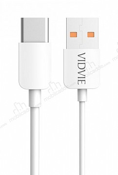 Vidvie CB412T Beyaz Type-C USB arj & Data Kablosu 1m