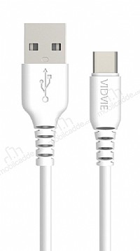 Vidvie CB417T Beyaz Type-C USB arj & Data Kablosu 1.20m