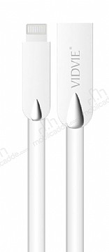 Vidvie CB418VN Beyaz Micro USB Metal Yass arj & Data Kablosu 1m