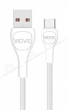 Vidvie CB424VN Beyaz Micro USB arj & Data Kablosu 1m