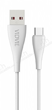 Vidvie CB427T Beyaz Type-C USB arj & Data Kablosu 1m