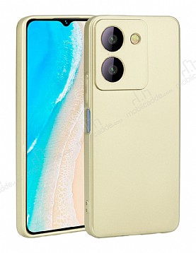 Vivo Y36 4G Kamera Korumal Mat Gold Silikon Klf