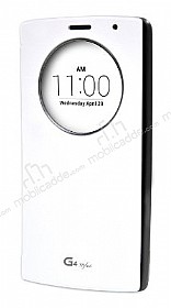 Voia LG G4 Stylus Orjinal Uyku Modlu Pencereli Beyaz Deri Klf