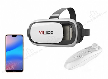 VR BOX Huawei Mate 20 Lite Bluetooth Kontrol Kumandal 3D Sanal Gereklik Gzl