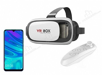 VR BOX Huawei P Smart 2019 Bluetooth Kontrol Kumandal 3D Sanal Gereklik Gzl