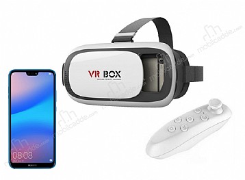 VR BOX Huawei P20 Lite Bluetooth Kontrol Kumandal 3D Sanal Gereklik Gzl