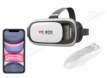 VR BOX iPhone 11 Bluetooth Kontrol Kumandal 3D Sanal Gereklik Gzl