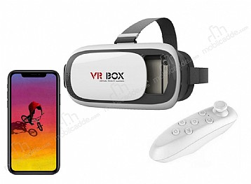 VR BOX iPhone XR Bluetooth Kontrol Kumandal 3D Sanal Gereklik Gzl