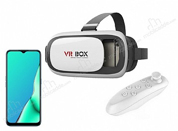 VR BOX Oppo A9 2020 Bluetooth Kontrol Kumandal 3D Sanal Gereklik Gzl