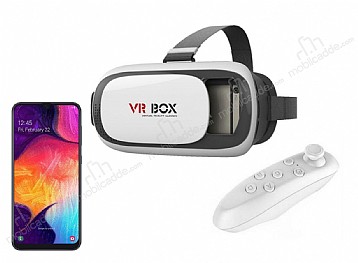 VR BOX Samsung Galaxy A50 Bluetooth Kontrol Kumandal 3D Sanal Gereklik Gzl