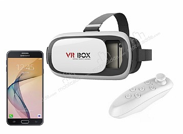 VR BOX Samsung Galaxy J7 Prime / J7 Prime 2 Bluetooth Kontrol Kumandal 3D Sanal Gereklik Gzl