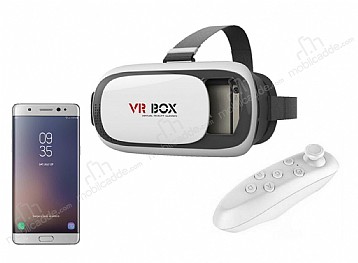 VR BOX Samsung Galaxy Note FE Bluetooth Kontrol Kumandal 3D Sanal Gereklik Gzl