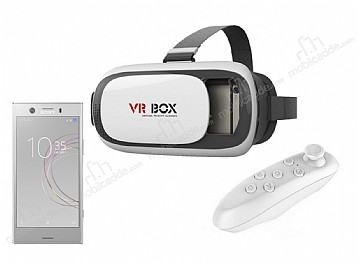 VR BOX Sony Xperia XZ1 Compact Bluetooth Kontrol Kumandal 3D Sanal Gereklik Gzl