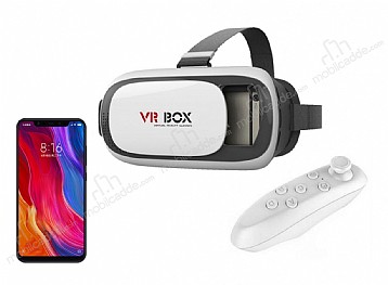 VR BOX Xiaomi Mi 8 Bluetooth Kontrol Kumandal 3D Sanal Gereklik Gzl
