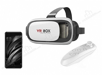 VR BOX Xiaomi Mi 6 Bluetooth Kontrol Kumandal 3D Sanal Gereklik Gzl