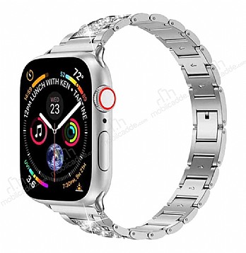 Wiwu Apple Watch / Watch 2 / Watch 3 Three Beads Set Auger Silver Metal Kordon 42mm
