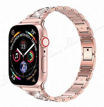 Wiwu Apple Watch / Watch 2 / Watch 3 Three Beads Set Auger Rose Gold Metal Kordon 42mm