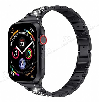 Wiwu Apple Watch / Watch 2 / Watch 3 Three Beads Set Auger Siyah Metal Kordon 42mm