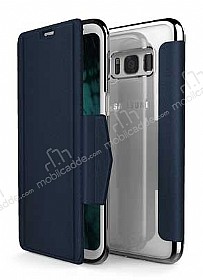 X-Doria Engage Folio Samsung Galaxy S8 Plus Manyetik Kapakl Lacivert Gerek Deri Klf