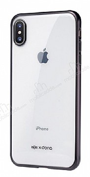 X-Doria iPhone X / XS Siyah Kenarl effaf Rubber Klf