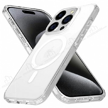 X-Level Ice Crystal iPhone 15 Pro MagSafe zellikli effaf Silikon Klf