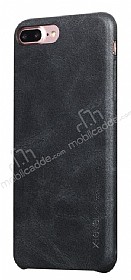 X-Level Vintage iPhone 7 Plus / 8 Plus Siyah Gerek Deri Rubber Klf