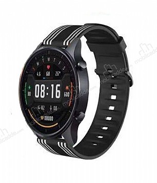 Huawei Watch GT2 Pro Beyaz izgili Silikon Kordon