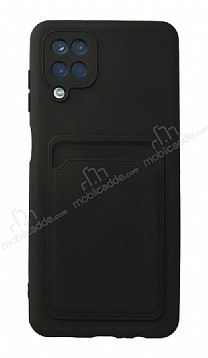 Samsung Galaxy A12 / M12 Kartlkl Kamera Korumal Siyah Klf