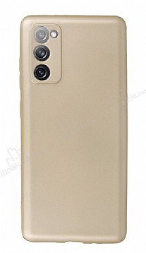 Samsung Galaxy S20 FE Kamera Korumal Gold Silikon Klf