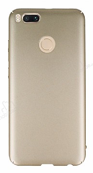 Xiaomi Mi 5X / Mi A1 Tam Kenar Koruma Gold Rubber Klf
