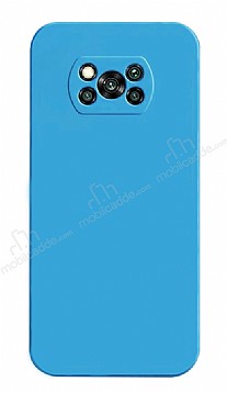Xiaomi Poco X3 Kamera Korumal Mavi Silikon Klf