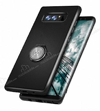 Xundd Vette Series Samsung Galaxy Note 8 Silikon Kenarl Siyah Deri Klf