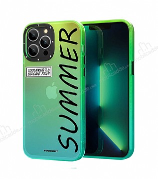 YoungKit Summer Serisi iPhone 13 Pro Yeil Silikon Klf