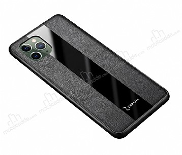Zebana iPhone 11 Pro Max Premium Siyah Deri Klf