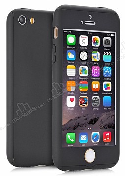 Zore GKK Ays iPhone SE / 5 / 5S 360 Derece Koruma Siyah Rubber Klf