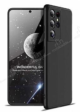 Zore GKK Ays Samsung Galaxy S21 Ultra 360 Derece Koruma Siyah Rubber Klf