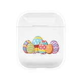 AirPods / AirPods 2 Renkli Yumurtalar Resimli Şeffaf Rubber Kılıf
