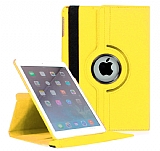 Apple iPad mini 360 Derece Döner Standlı Sarı Deri Kılıf