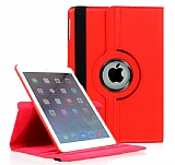 Apple iPad mini 360 Derece Döner Standlı Kırmızı Deri Kılıf