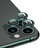 Apple iPhone 12 Pro 6.1 inç Metal Kenarlı Cam Lacivert Kamera Lensi Koruyucu